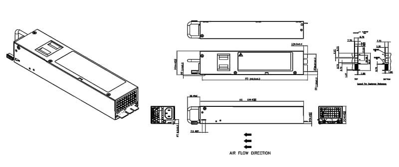 Mechanical Drawing - Delta Electronics DPS Front-End Power Supplies