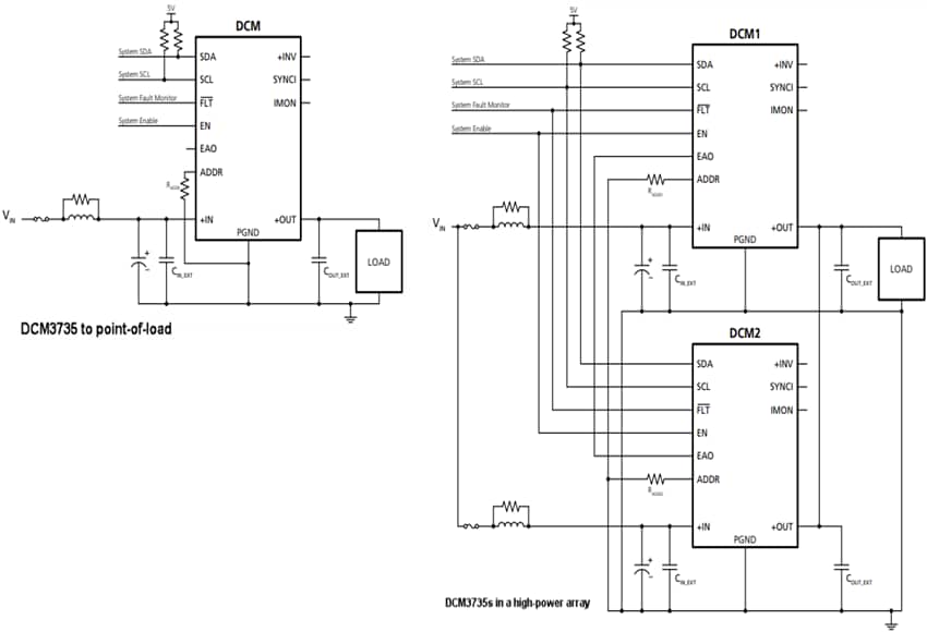 Application Circuit Diagram - Vicor DCM3735 48V to PoL DC-DC Converter