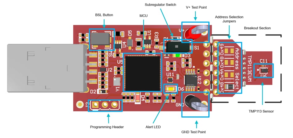 Location Circuit - Texas Instruments TMP113EVM Evaluation Module