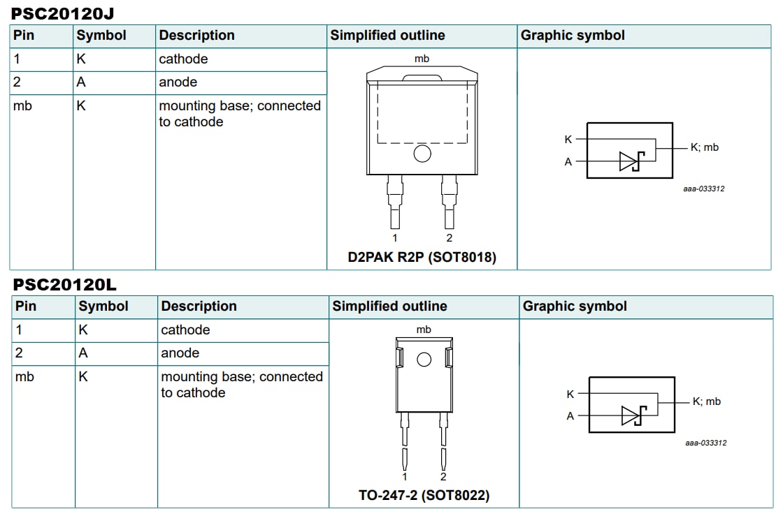 Application Circuit Diagram - Nexperia PSC20120x Silicon Carbide (SiC) Schottky Diodes