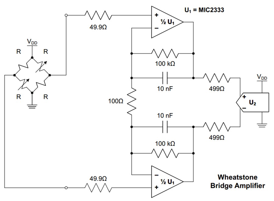 Application Circuit Diagram - Microchip Technology MIC333/MIC2333 Zero-Drift Op Amps