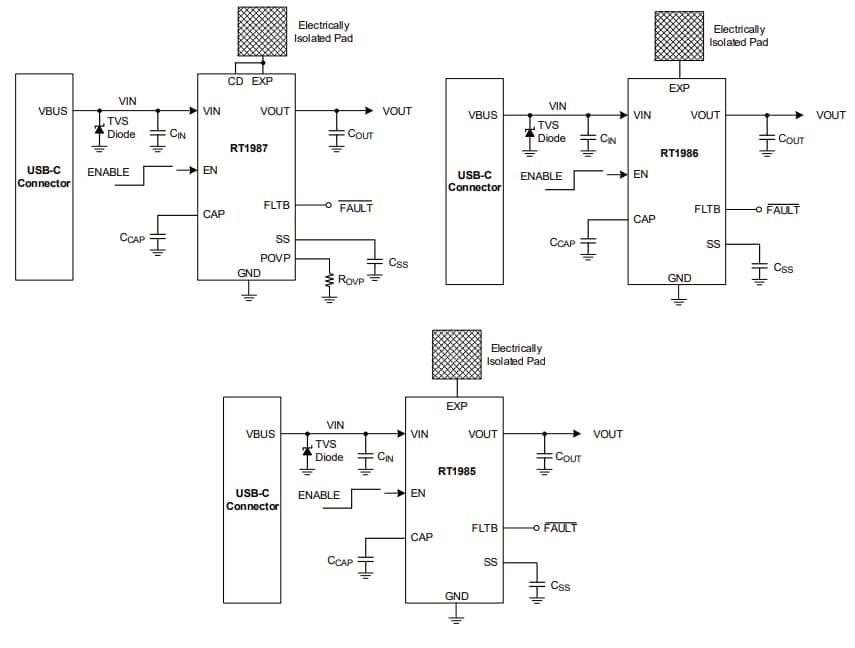 Application Circuit Diagram - Richtek RT198x Ideal Diode Protection Switches
