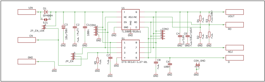 Schematic - Infineon Technologies TLS805B1SJ/TLS810B1EJ Demonstration Boards