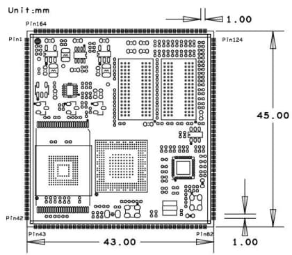 Mechanical Drawing - MYIR MYC-YA157C-V3 System-On-Module (SOM)