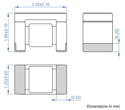 Mechanical Drawing - TDK ADL2012 Wound Ferrite Inductors