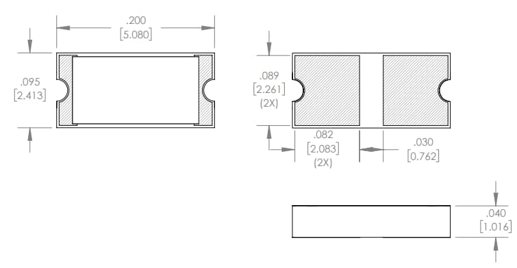 Mechanical Drawing - Vishay / Barry Industries REC Chip Resistors