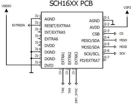 Mechanical Drawing - Murata Electronics SCH16T-K10-PCB Sensor Board