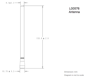 Mechanical Drawing - TE Connectivity / Linx Technologies 5G Helical Antennas