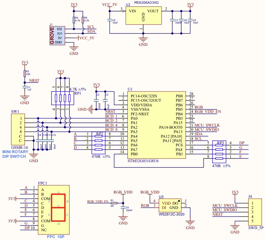 Schematic - M5Stack U198 Unit Step16 Encoder
