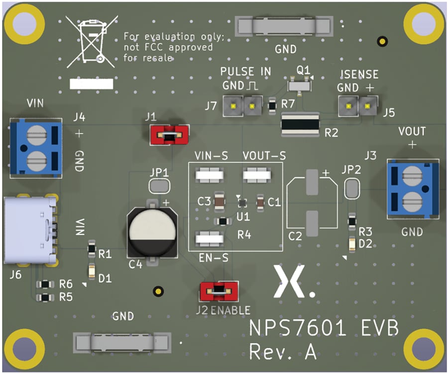 Mechanical Drawing - Nexperia NEVB-NPS7601 Load Switch Evaluation Board