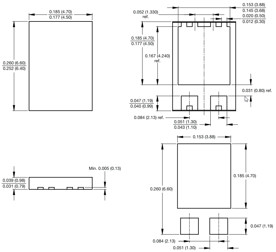 Mechanical Drawing - Vishay Semiconductors SE050N6/SE080N6/SE100N6/SE120N6 SMD Rectifiers
